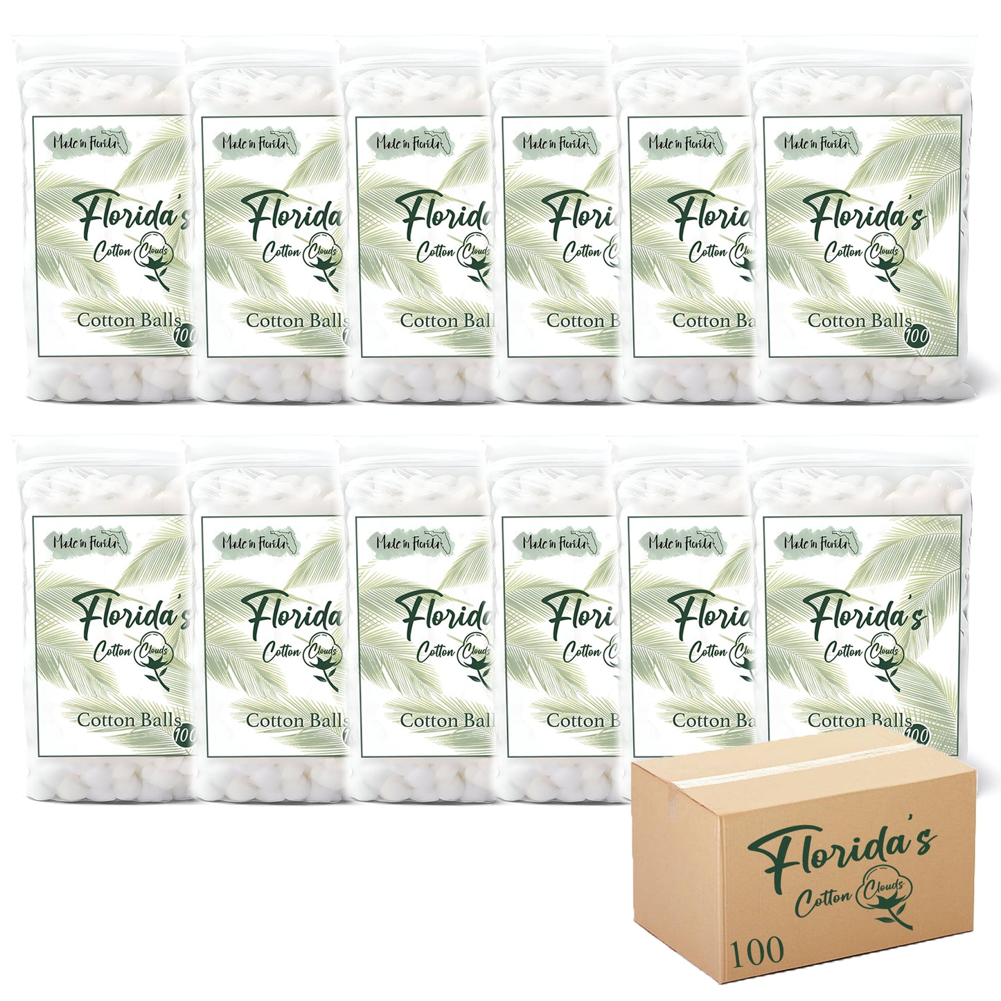 American Purified Cotton Balls, Box of 80 Bags (100 Count Each)