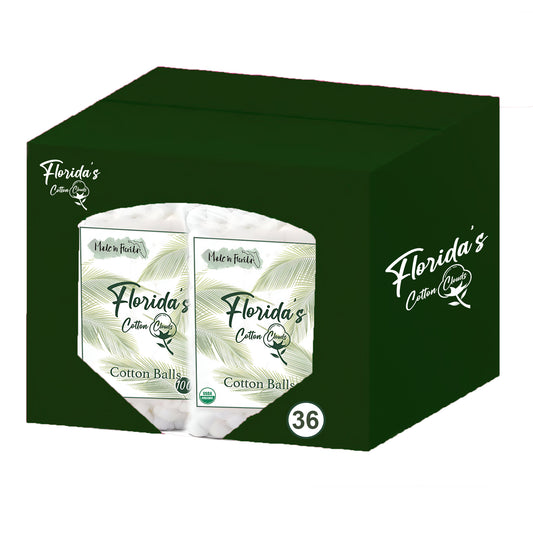 Florida's Cotton Clouds Organic Cotton Balls PDQ Green 36 Units