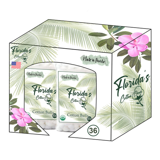 Organic Cotton Balls PDQ White Tropical 36 Units
