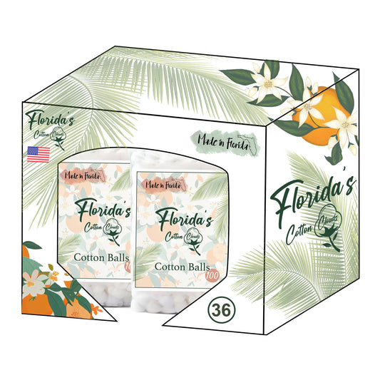 Cotton Balls PDQ White Tropical 36 Units