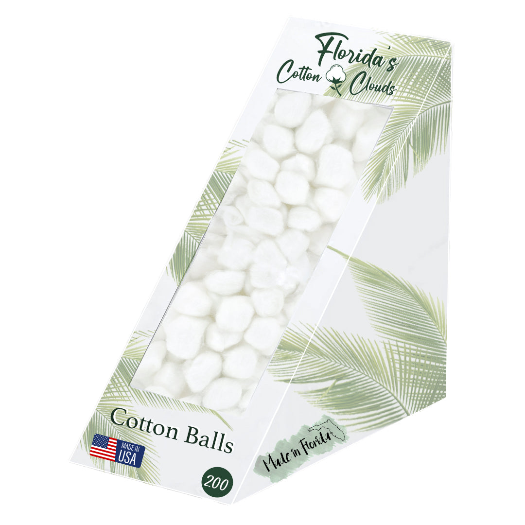 Cotton Balls with Stand in Dispenser, 200 Count