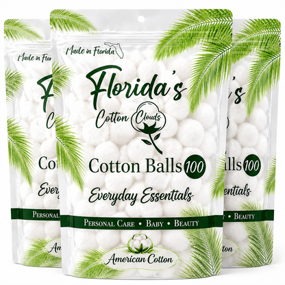 Cotton Balls 300 Count (3 Pack), American Purified Cotton, Made in USA