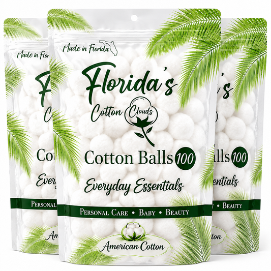 Cotton Balls 300 Count (3 Pack), American Purified Cotton, Made in USA