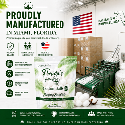 Cotton Balls 300 Count (3 Pack), American Purified Cotton, Made in USA