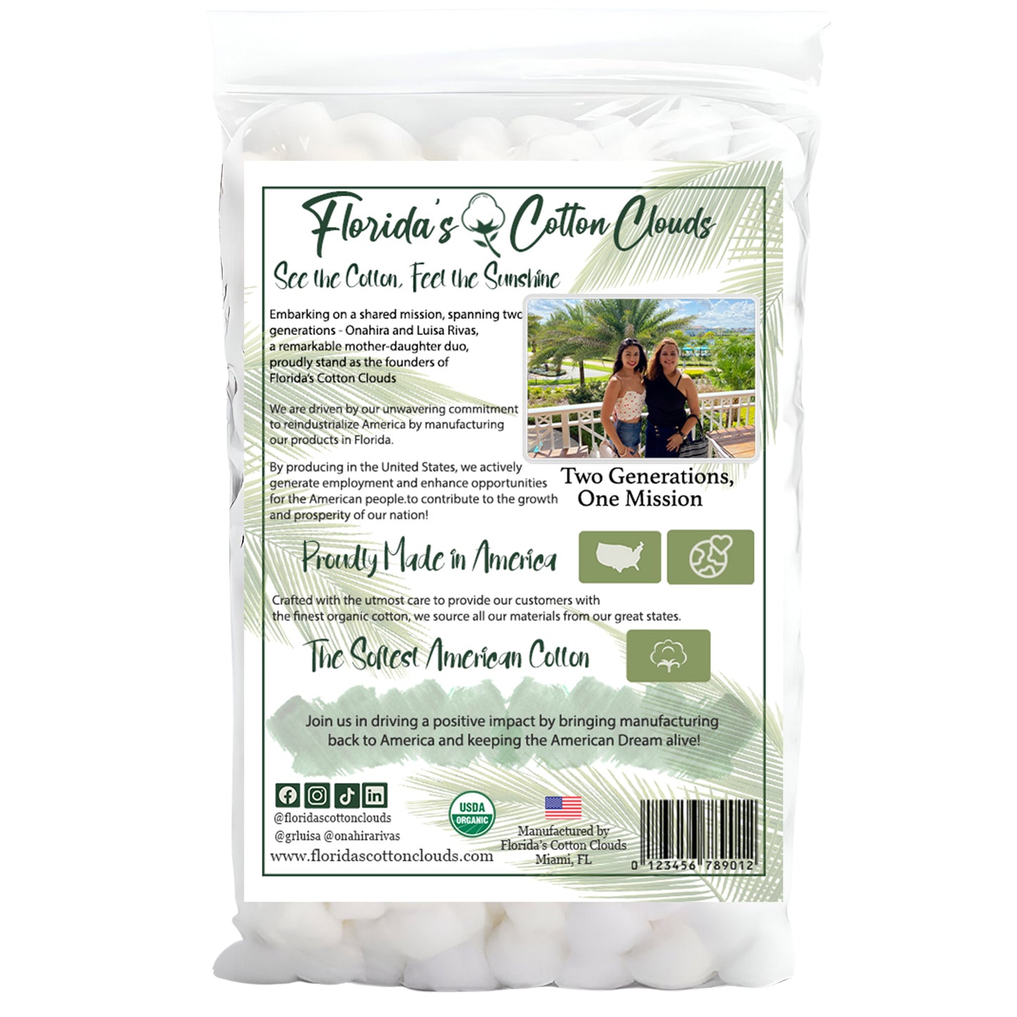 Florida's Cotton Clouds Organic Cotton Balls 